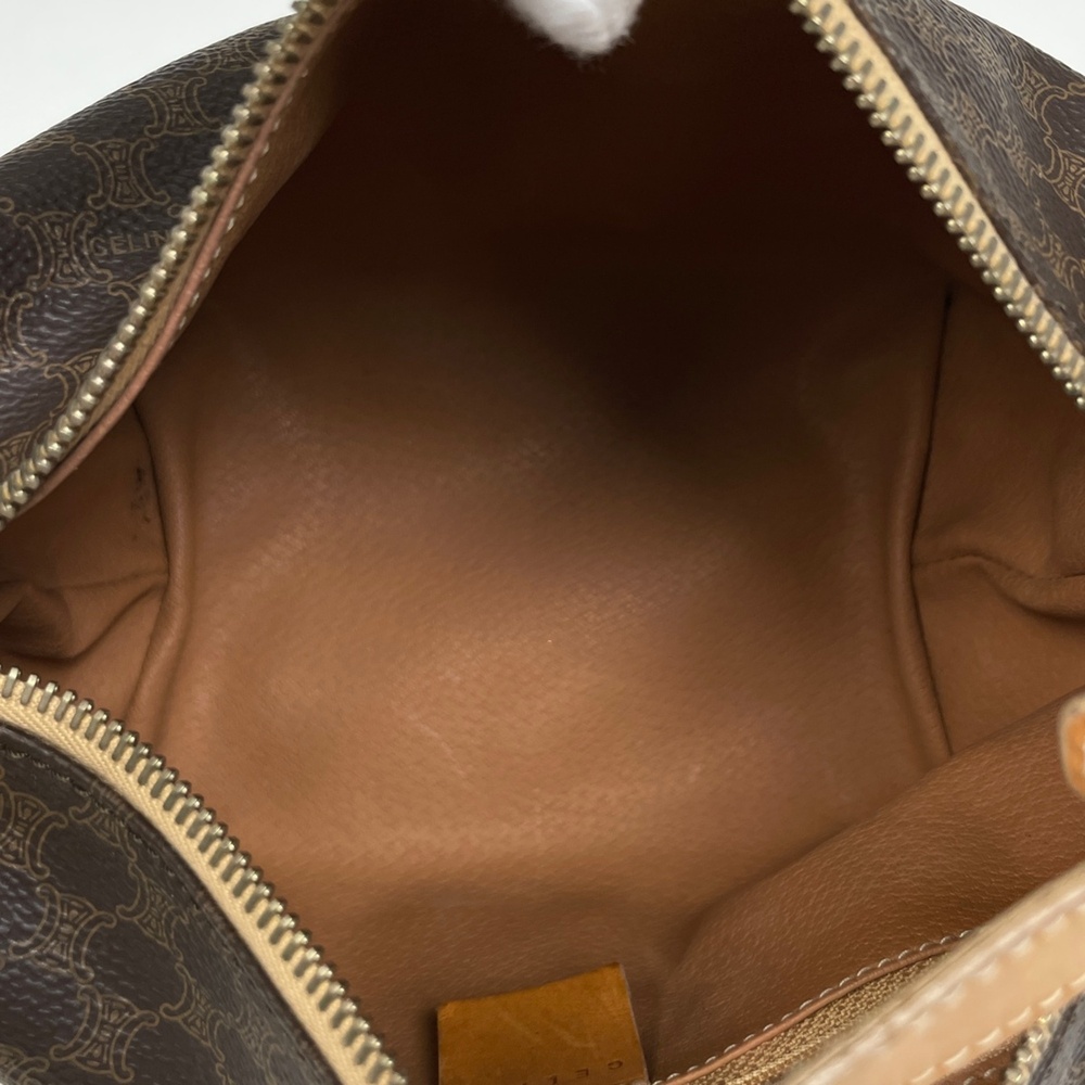 Celine Macadam Pattern Handbag Pouch Coated Canvas Brown Women's - Picture 8 of 8